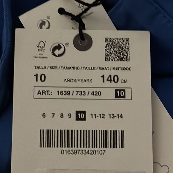 ZARA Kids | Blue | FLOWY HOODED DRESS - Picture 9 of 9